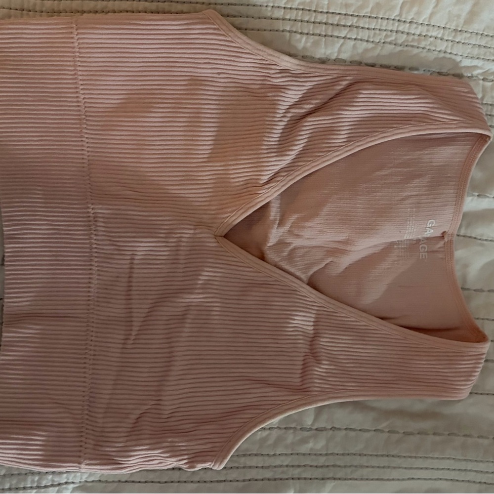 Garage Light Pink Ribbed Tank Top